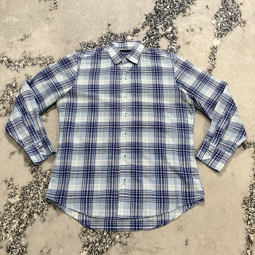 Zachary Prell Plaid Button Down Shirt Mens Size Small Cotton Long Sleeve Casual‎
